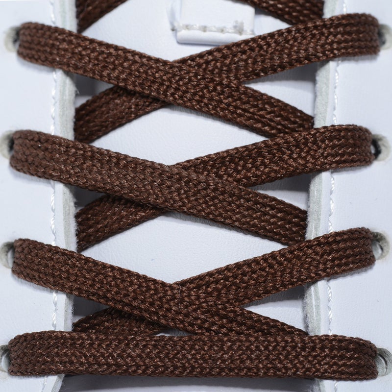 AOMIDI Flat Shoelaces Wide Shoes Lace 2 Pairs Wide Shoelaces Hollow Thick Flat Shoe Laces for Sneakers and Shoes (45" inches (114 cm), Brown) - Image 2